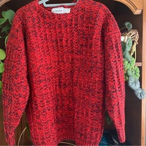 Forenza sportswear 80s-90s red marled sweater